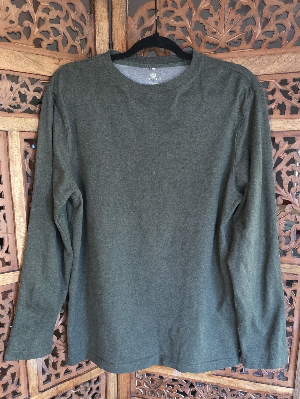 Covington Olive Green Long Sleeve Crewneck Tee